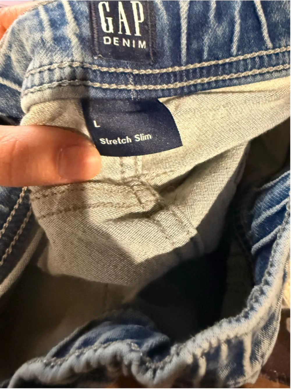 Girls Gap Denim Stretch Slim Shorts Size L Blue